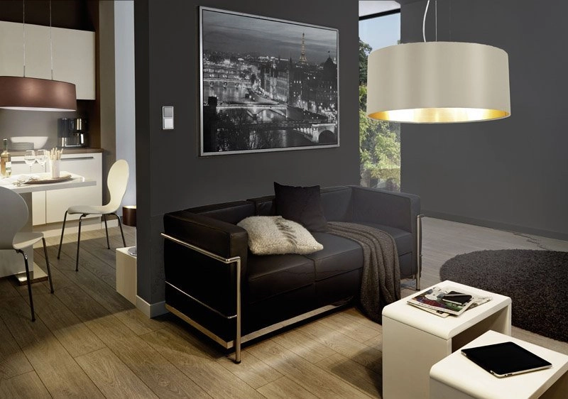 Lampe à suspension Maserlo 53cm taupe avec de l'or Eglo 9002759316075