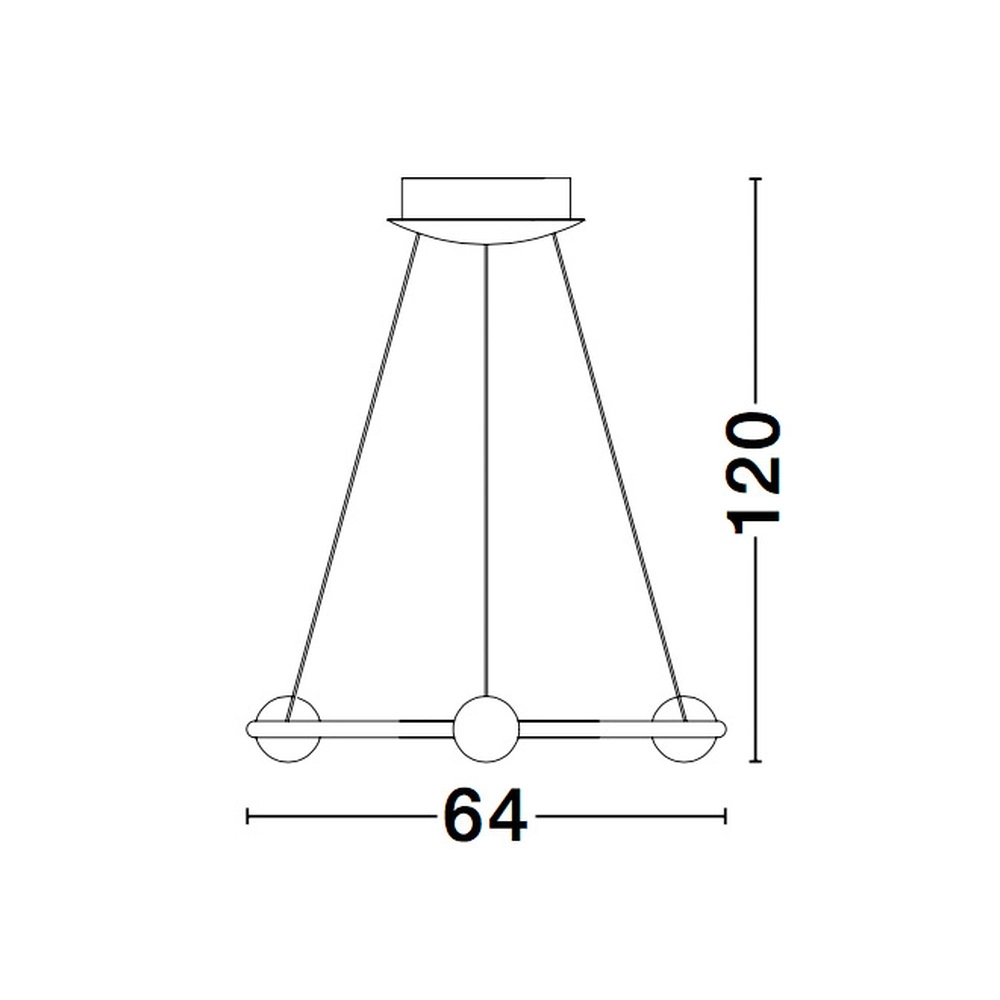 Suspension Celia Or avec rond blanc horizontal Lyora 5212017429322