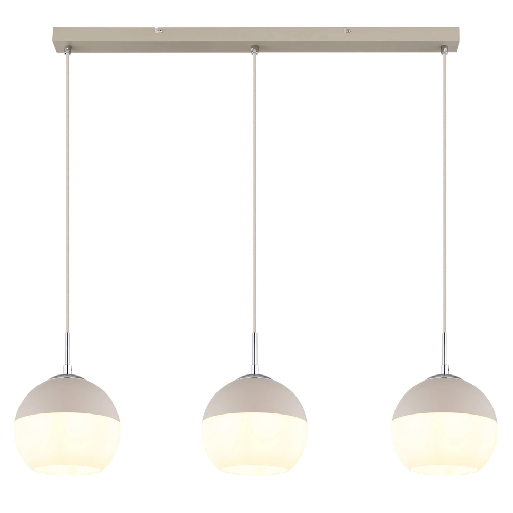 Suspension 3 lumières Ragusa brun sable droit Globo 9007371578788
