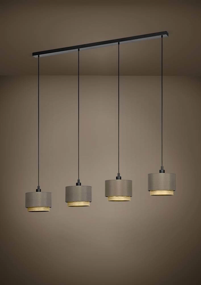 Lampe suspendue 4 lumières Marchena cappucino au bois Stars of Light 9008606240074