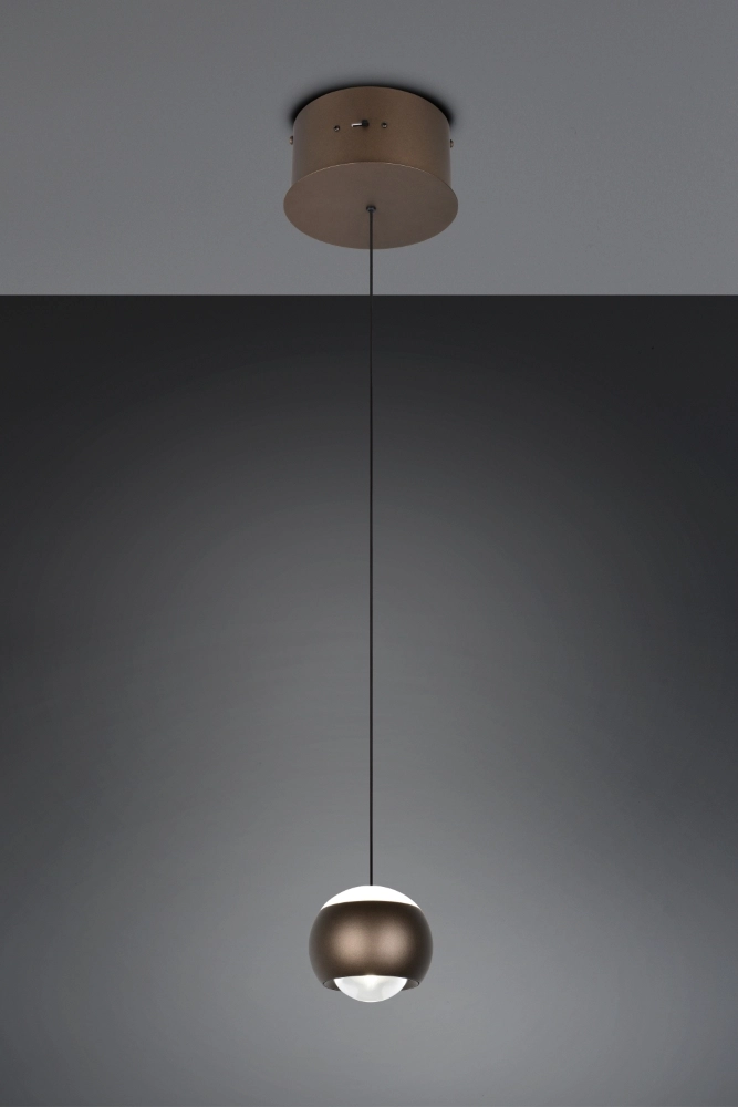 Suspension LED Orbit 1-brun platine clair Trio 4017807686555