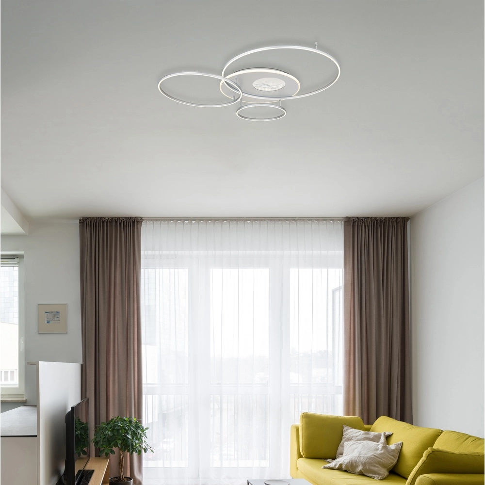 Lampe de plafond moderne Invertina Gris argenté 90 cm Globo 9007371575404