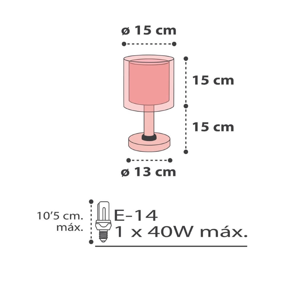 Lampe de table pour chambre d'enfant Clouds rose tendre Dalber 8420406800486