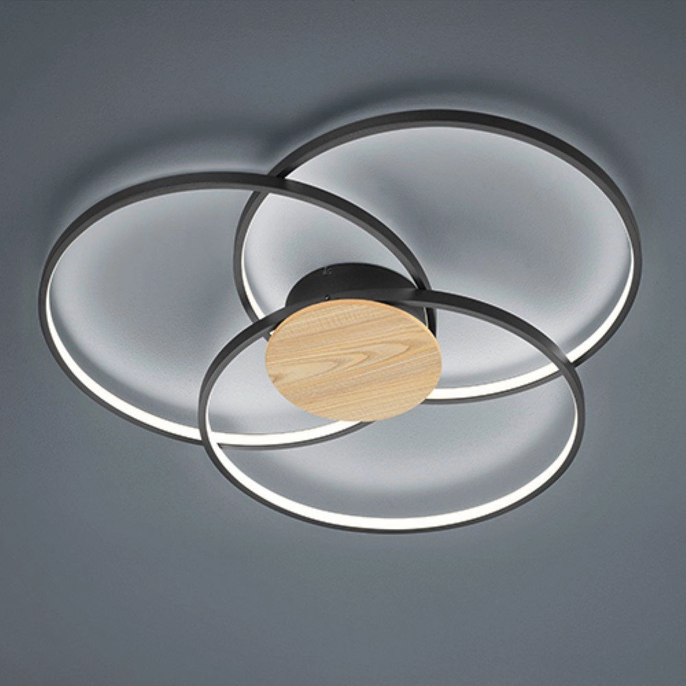 Plafonnier moderne Sedona Ø 80 cm Trio 4017807441192