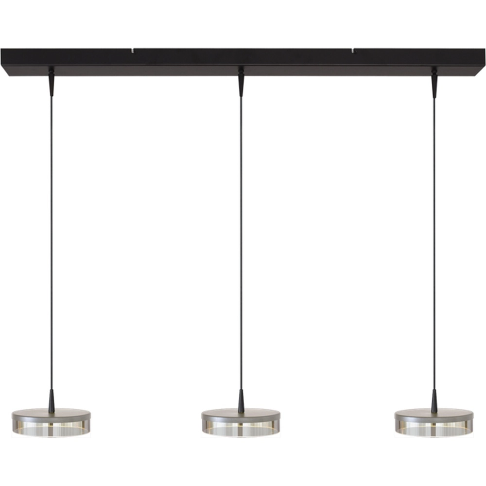 Lampe pendante à 3 lampes Imperia 100 cm noir avec nickel