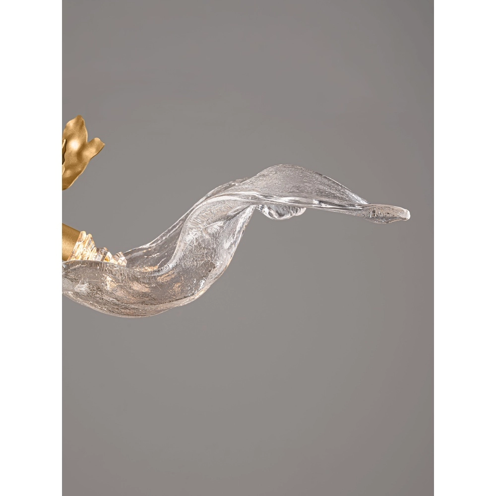 Lampe pendante dorée Avesa avec du verre transparent Ø 60 cm Lyora 5212063500433
