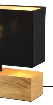 Lampe de table noire Woody avec capuche en tissu Trio 4017807523539