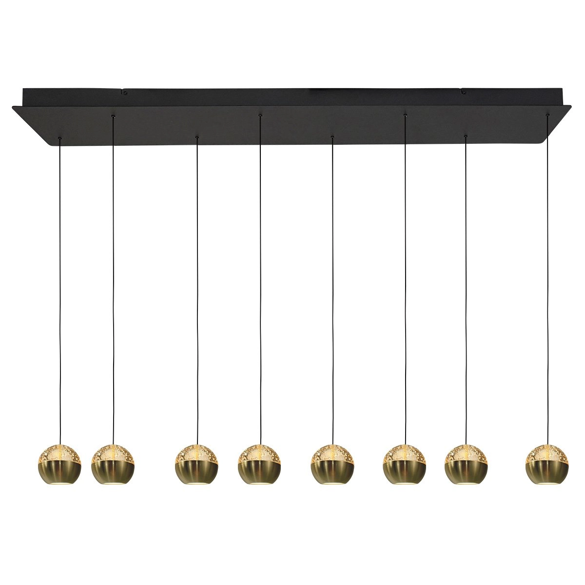 Lampe suspendue de table à manger 115 cm Belluno LED 8 lumières - laiton Steinhauer 8712746184013