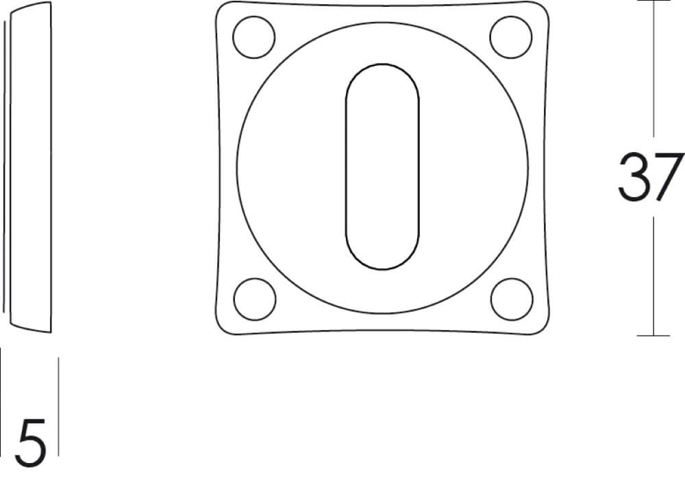 Rosace de clés Basic nickel mat Intersteel 8714186705841