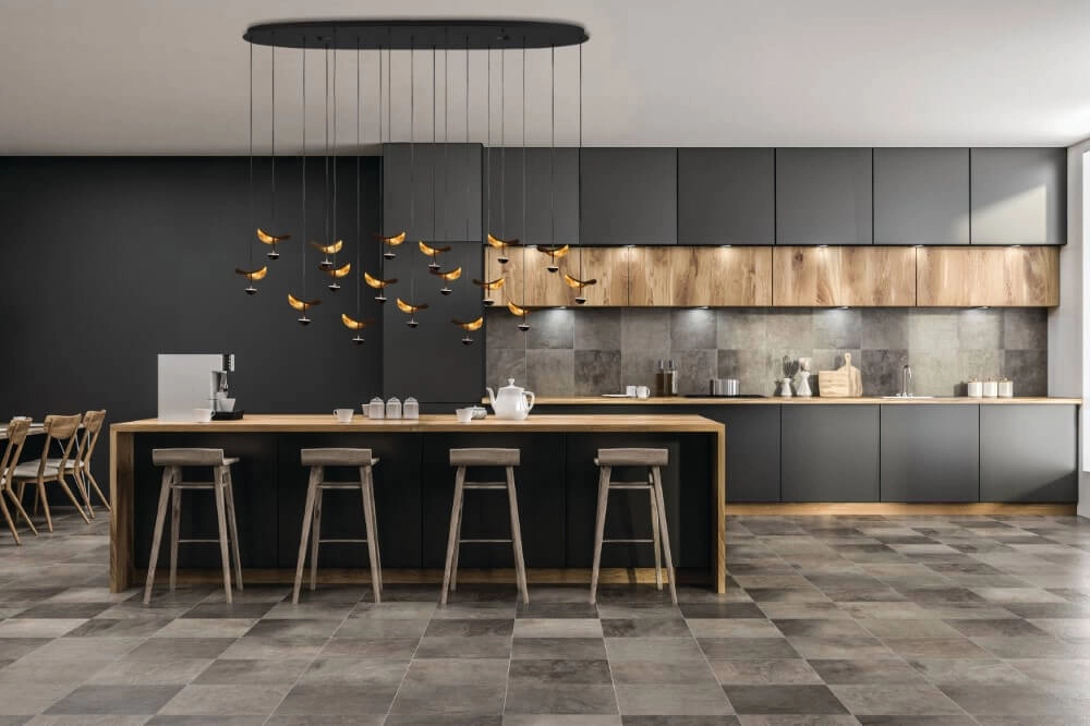 Lampe suspendue noire Dracera avec de l'or Stars of Light 9008606270576