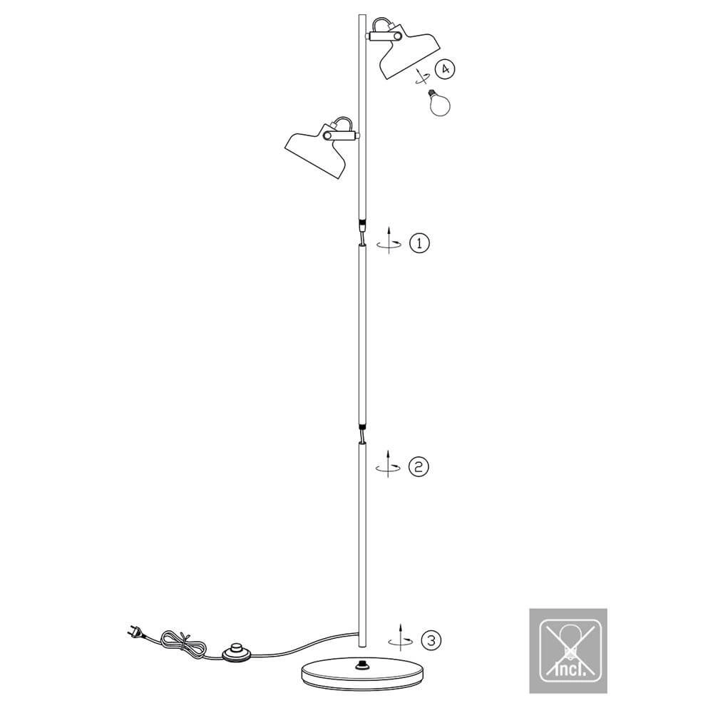 Lampadaire Prato noir avec or Steinhauer 8712746176407
