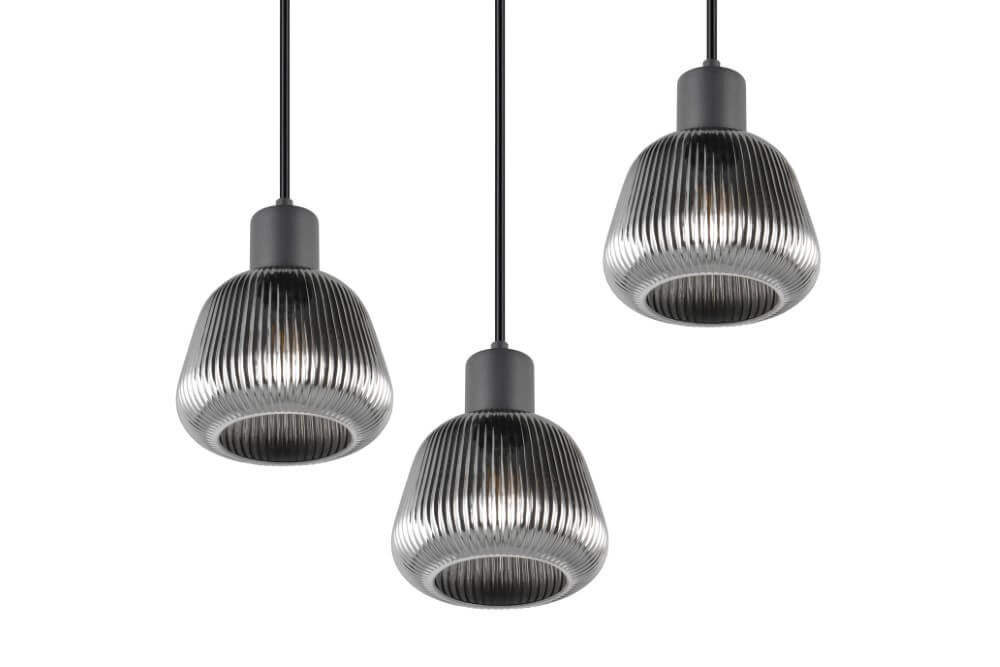 Lampe suspendue Vide Tarifa avec verre strié Trio 4017807615807