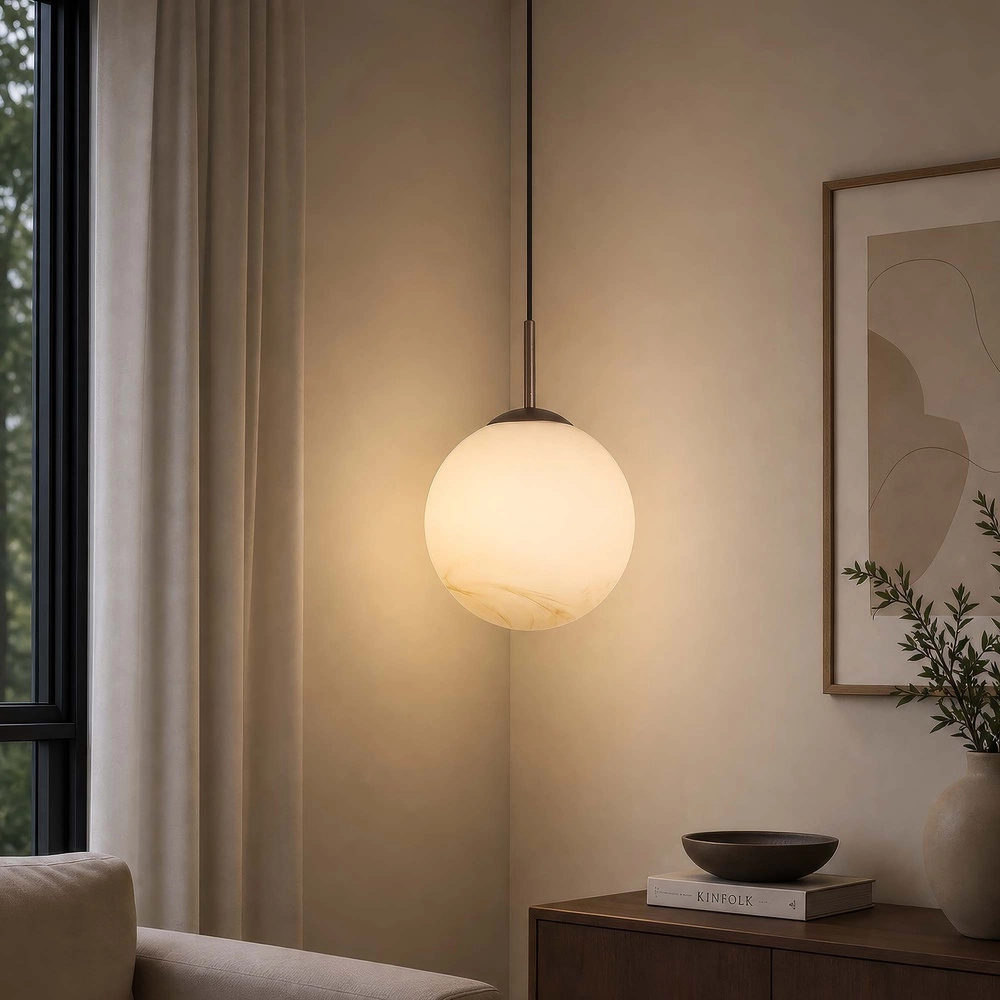 Lampe suspendue Carrara 1-brun clair Searchlight 5,05342E+12