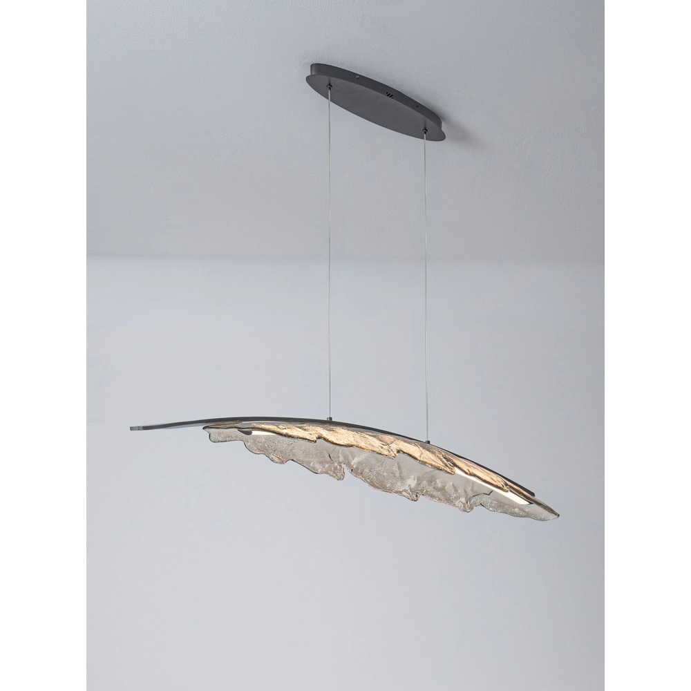 Lampe pendante de conception Amado anthracite avec moka 131,5 cm Lyora 5212063500280
