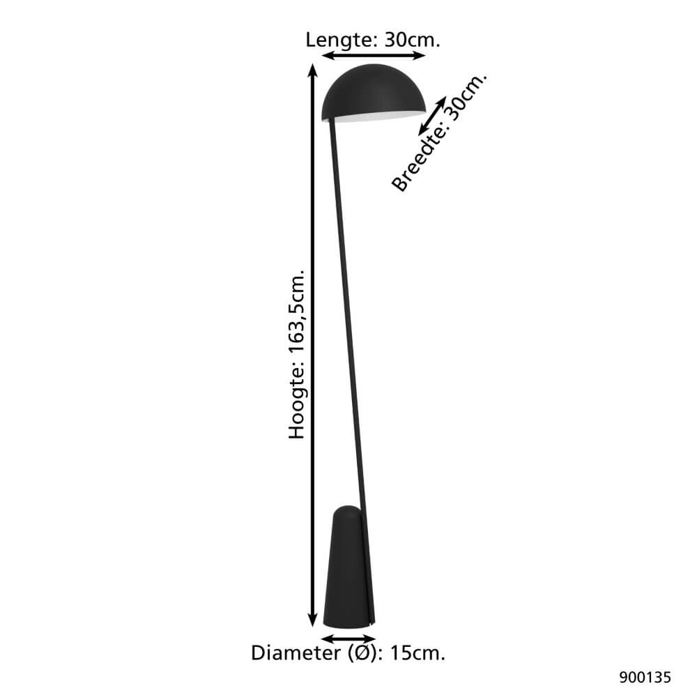 Lampe sur pied noire Aranzola Eglo 9008606240029