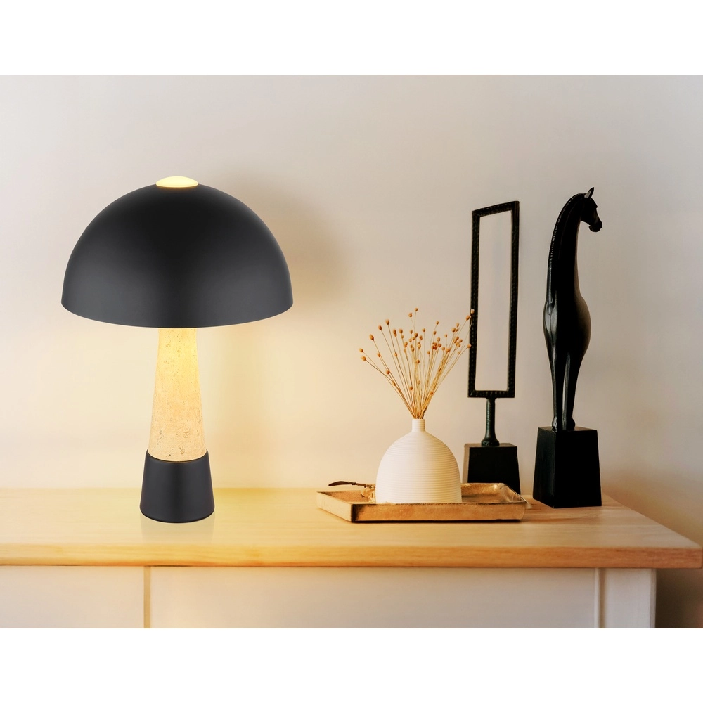 Lampe de table unique Paulin Ø 25cm noir Globo 9007371573059