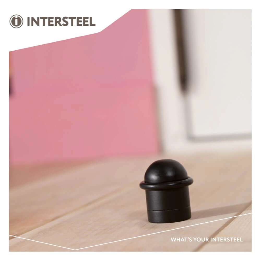Butée de porte ronde Stelo noir Intersteel 8714186088937