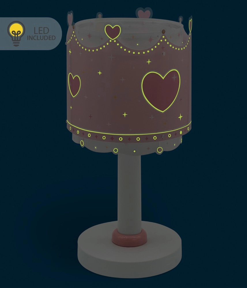 Lampe de table pour chambre d’enfant Little Queen Lueur rose dans le noir Dalber 8420406002293