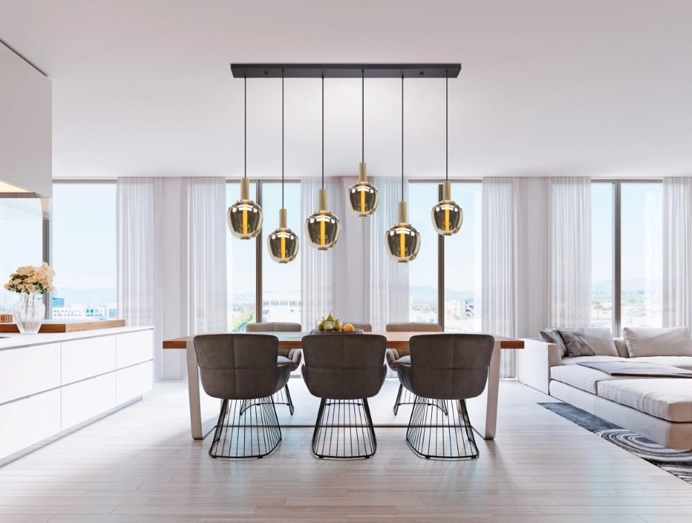 6-light pendant lamp Fruitera Gold design Stars of Light 9008606360062