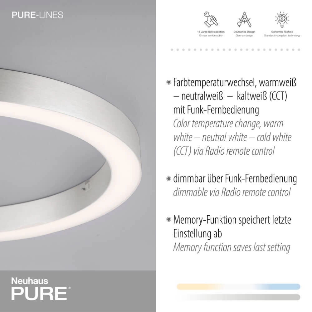 Lampadaire rond Pure Lines Round Ø 50cm en aluminium Paul Neuhaus 4012248375860