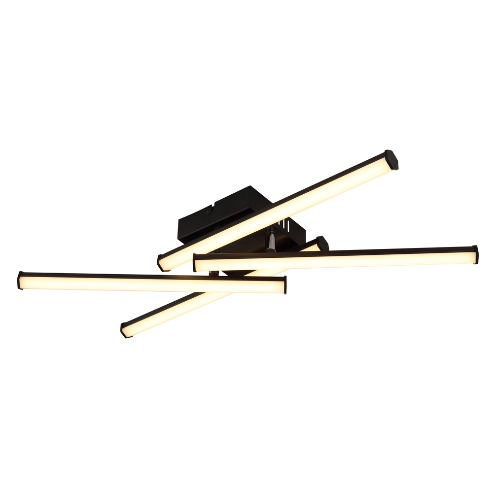 Lampe de plafond moderne Kirina Carré noir de 50 cm Globo 9007371515233