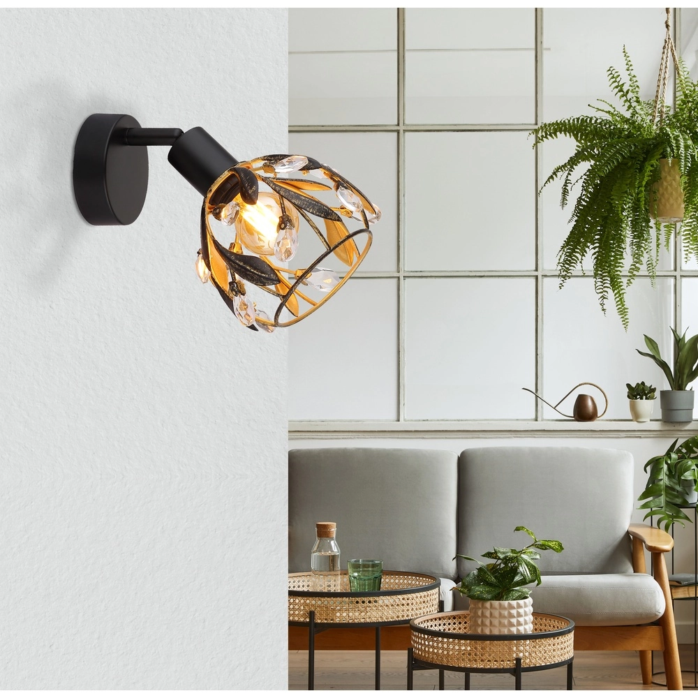 Lampe murale de campagne Mika Noir Globo 9007371522293