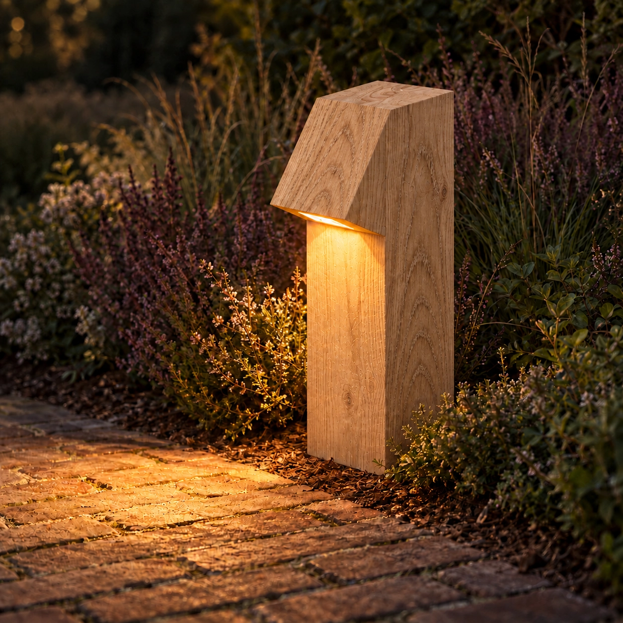 Éclairage de chemin en bois Peri 150 Chêne - 15x15x50 - 2700K