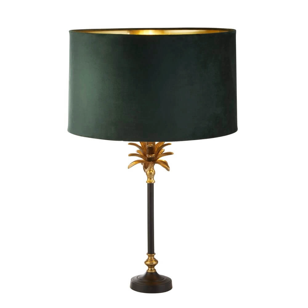 Lampe de table Palm noir avec capuche verte Searchlight 5053423257396