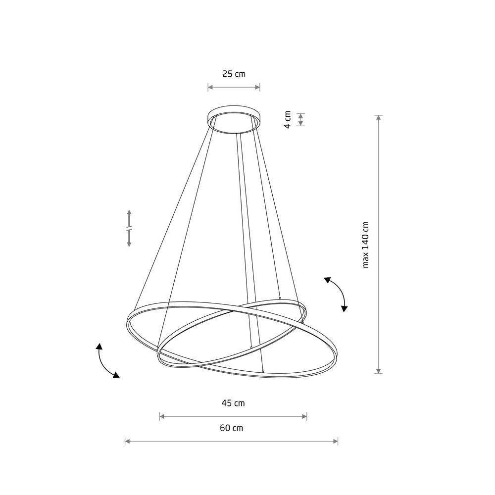 Lampe pendante de conception Circolo Led noir Ø 60 cm Lyora 5903139116473