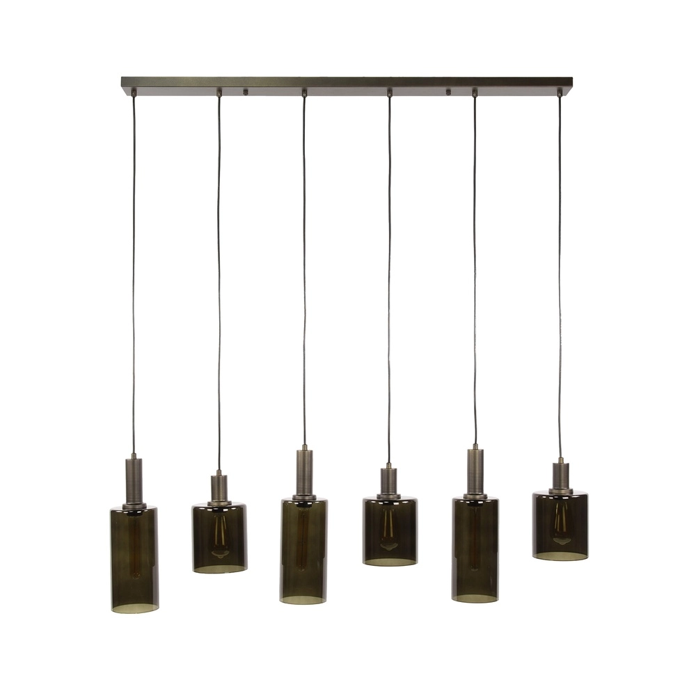 Lampe pendante de table à manger Sepiora Marron Sienna - verre foncé Lyora 8716803513457
