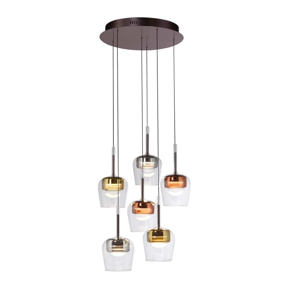 Lampe suspendue 6 lumières Q-Kon plusieurs couleurs Paul Neuhaus 4012248383872