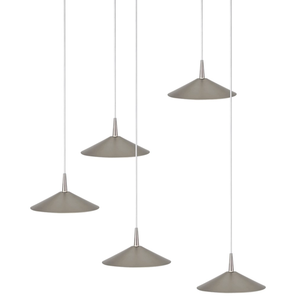 Lampe suspendue à 5 lumières Ceppo nickel Ø rond 18 cm Masterlight 8718121358703