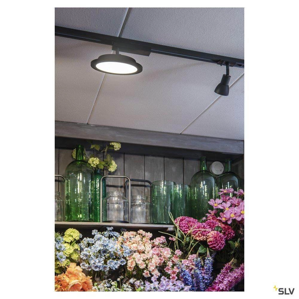 Panneau LED monophasé Panel Track rond noir SLV 4024163250856