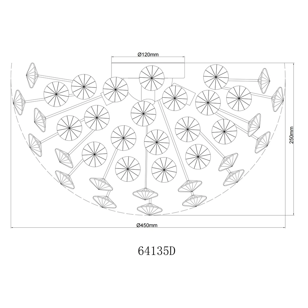 Lampe de plafond Katrina or Ø 45cm Globo 9007371481316