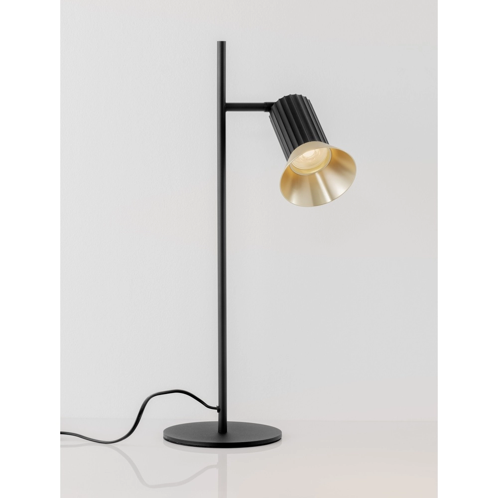 Lampe de table design Luvia noir avec or Lampe de table design Luvia noir avec or