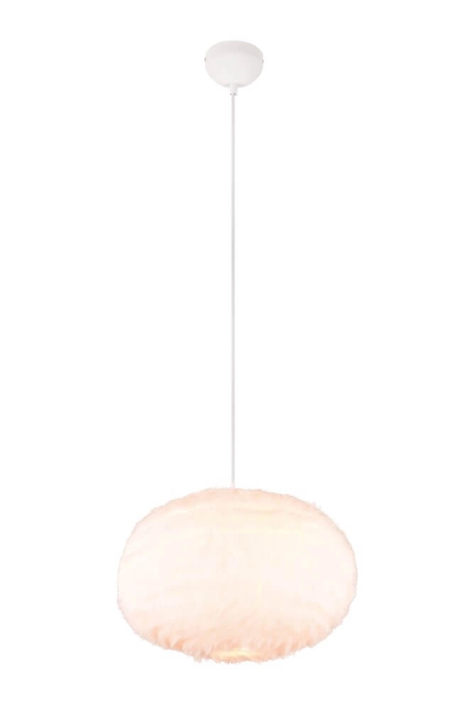 Lampe suspendue en tissu Furry crème Ø 50cm Trio 4017807600117