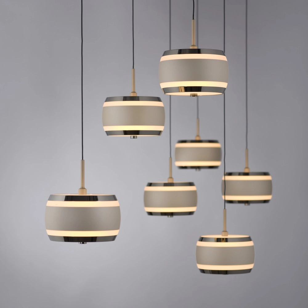 Lampe pendante de table de salle à manger de 7L Pure Falling Rings Bronce Paul Neuhaus 4012248396605