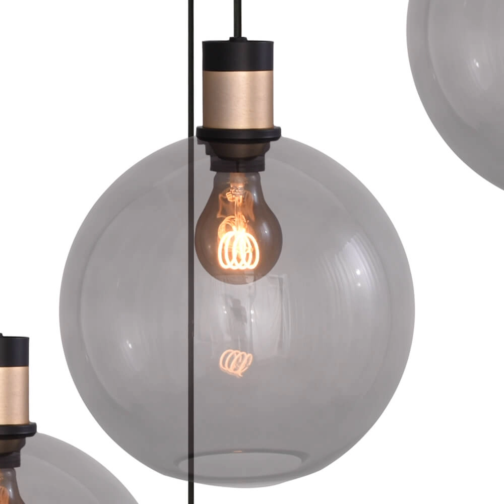 Lampe suspendue Vide Lazise 2 5x Ø 25cm doré avec noir Masterlight 8718121303888