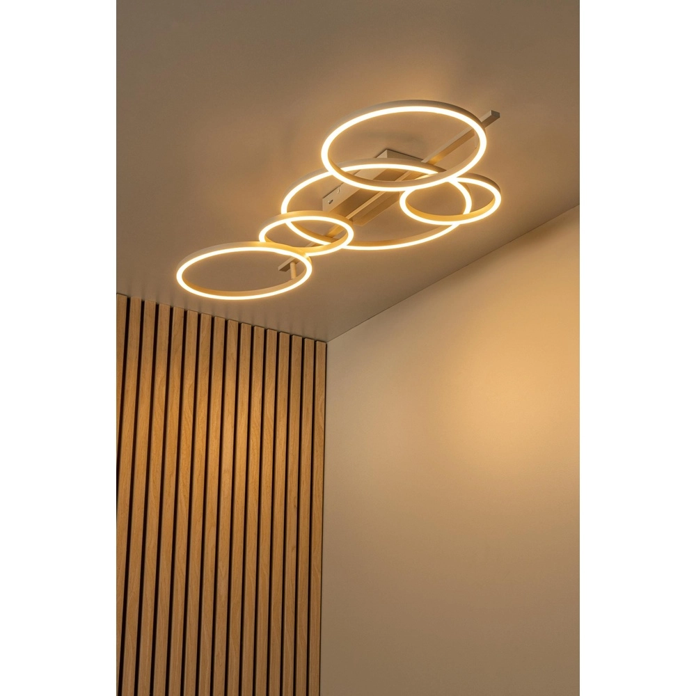 Lampe de plafond moderne Nicola brun sable Lucide 5411212531186