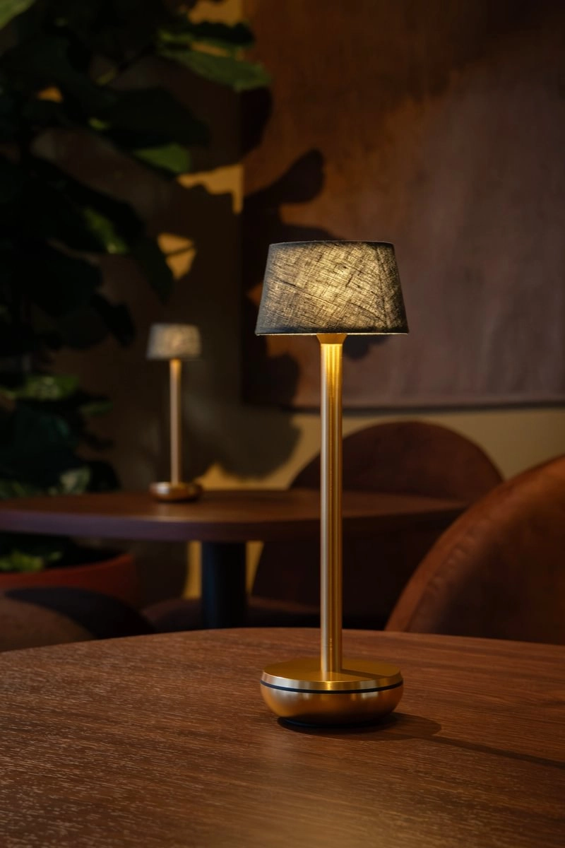 Air Gold/Emerald Linen Lampe de table rechargeable Humble 8721154303534