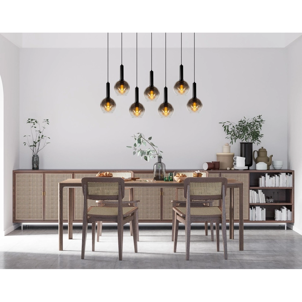 Lampe suspendue Marius Noir à 7 lumières Lucide 5411212452221