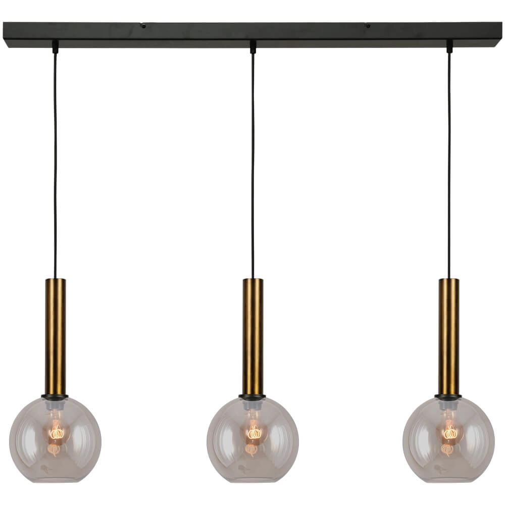 Lampe suspendue 3 lumières Bella 2 avec verre doré Lampe suspendue 3 lumières Bella 2 avec verre doré