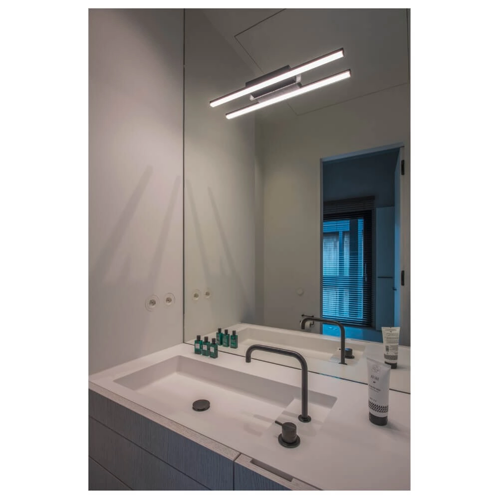 Éclairage de miroir à LED Glenos II noir SLV 4024163236584