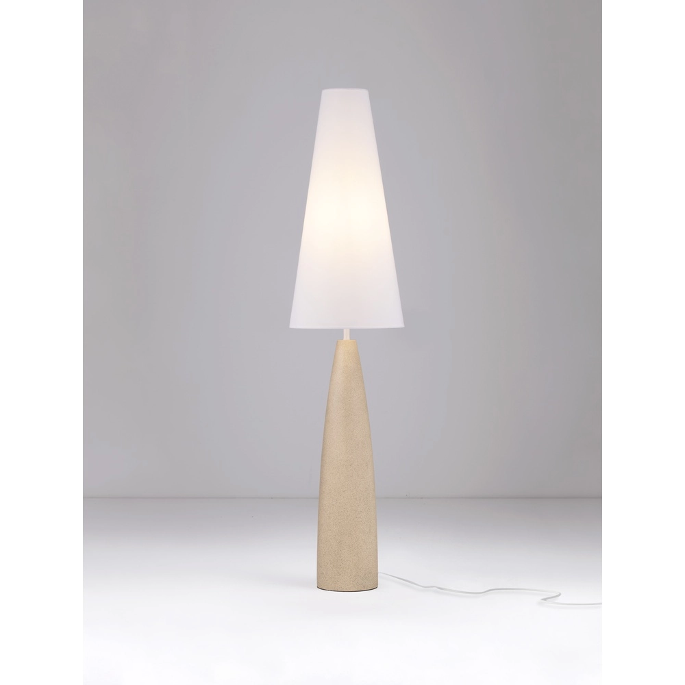 Lampadaire Mizu crème avec capuche blanche Lampadaire Mizu crème avec capuche blanche