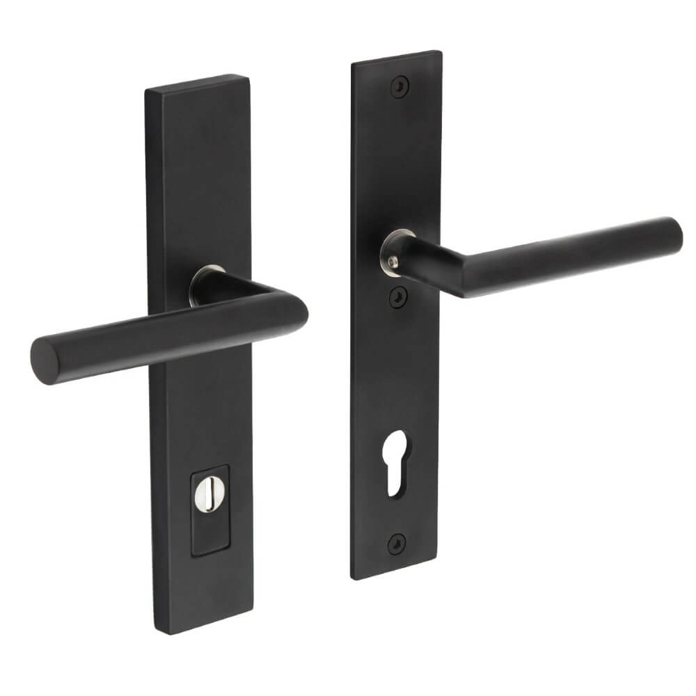 Quincaillerie de porte dérobée Aurano protection anti-traction PC 92mm droit noir