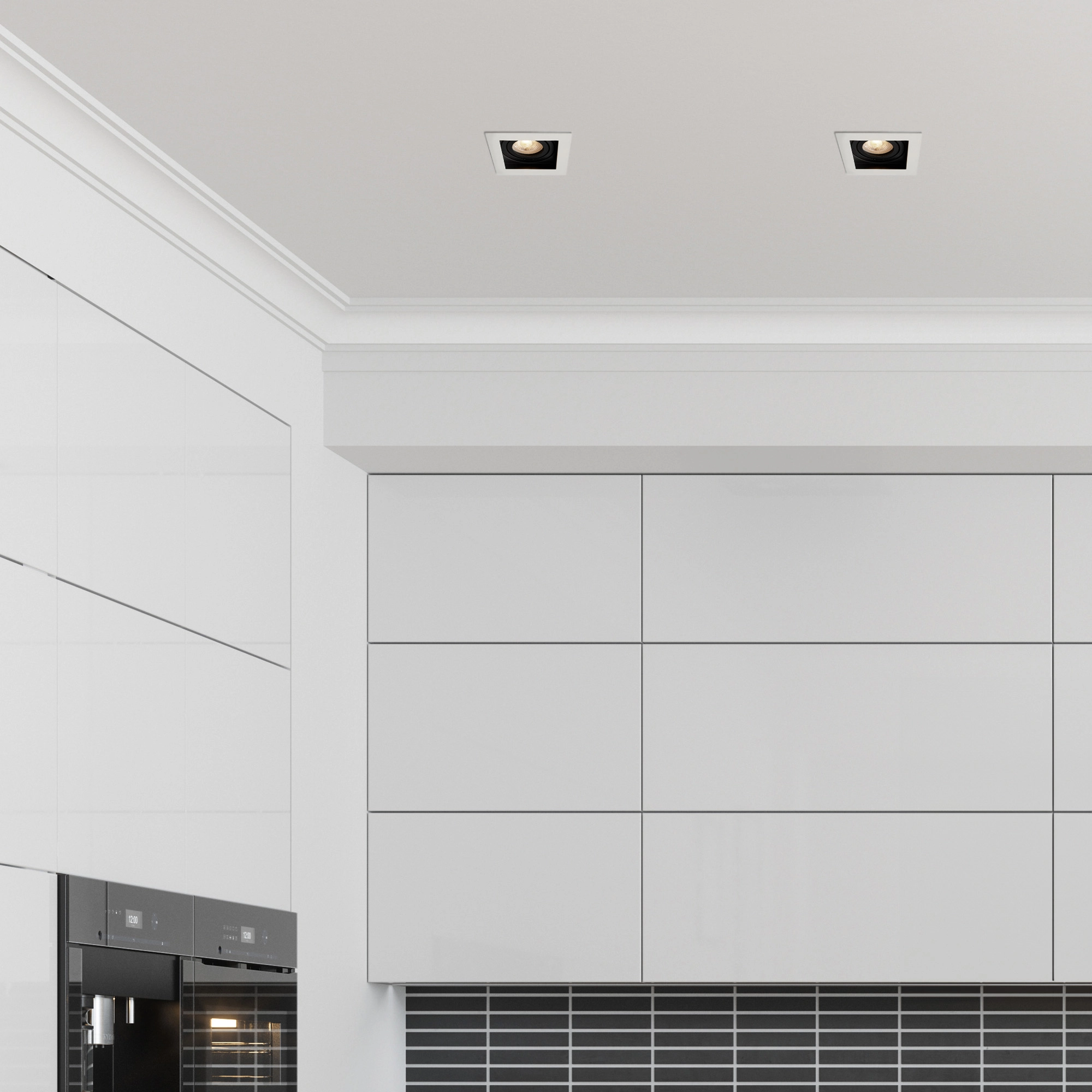 Projecteur carré encastré Grid Noir Lyora 5053423307138
