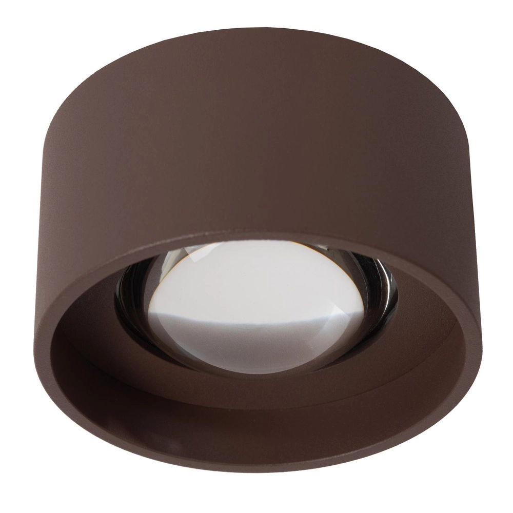 Projecteur de plafond Lenz Ø 11 cm brun rouille IP54