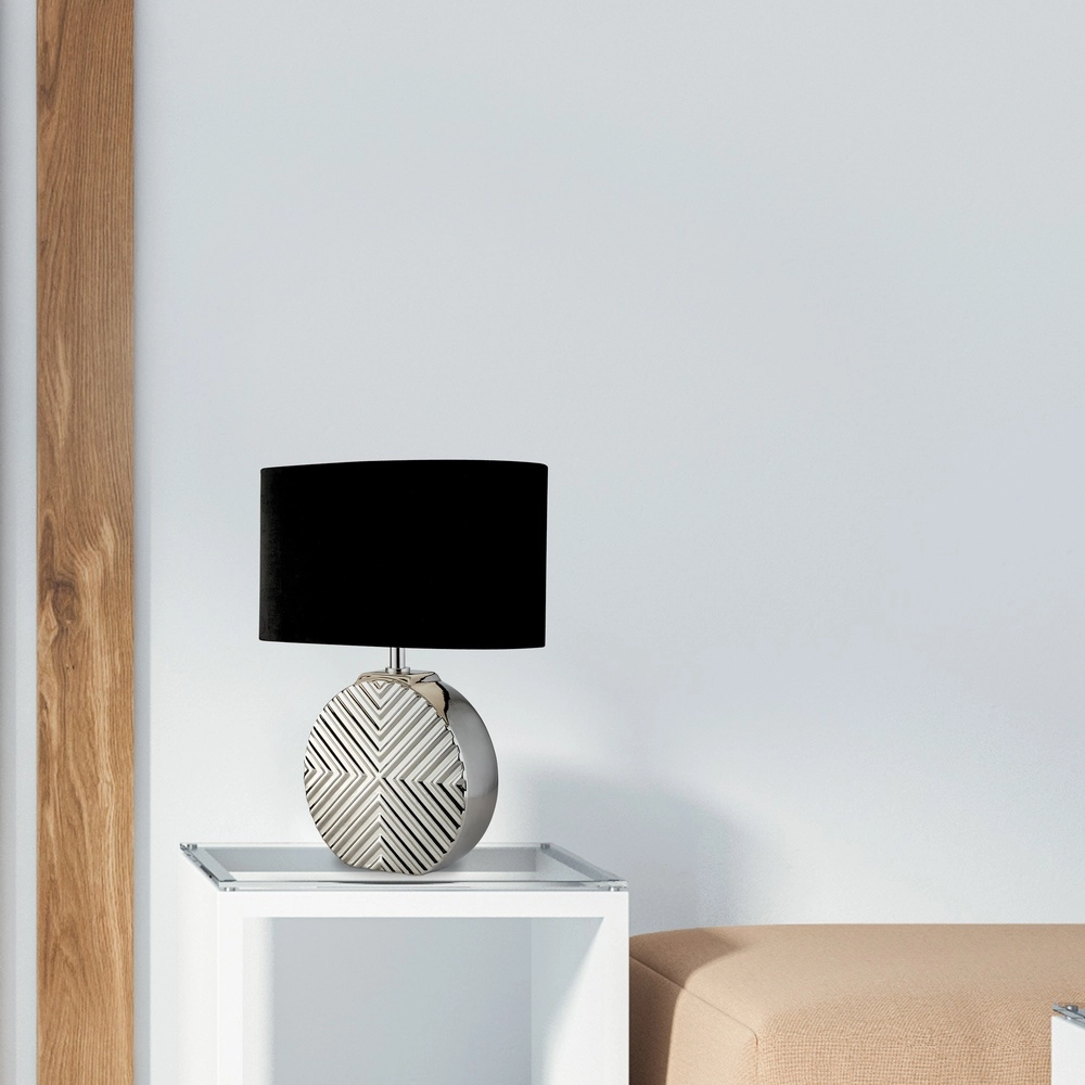 Lampe de table Regen chrome avec noir Searchlight 5053423304168