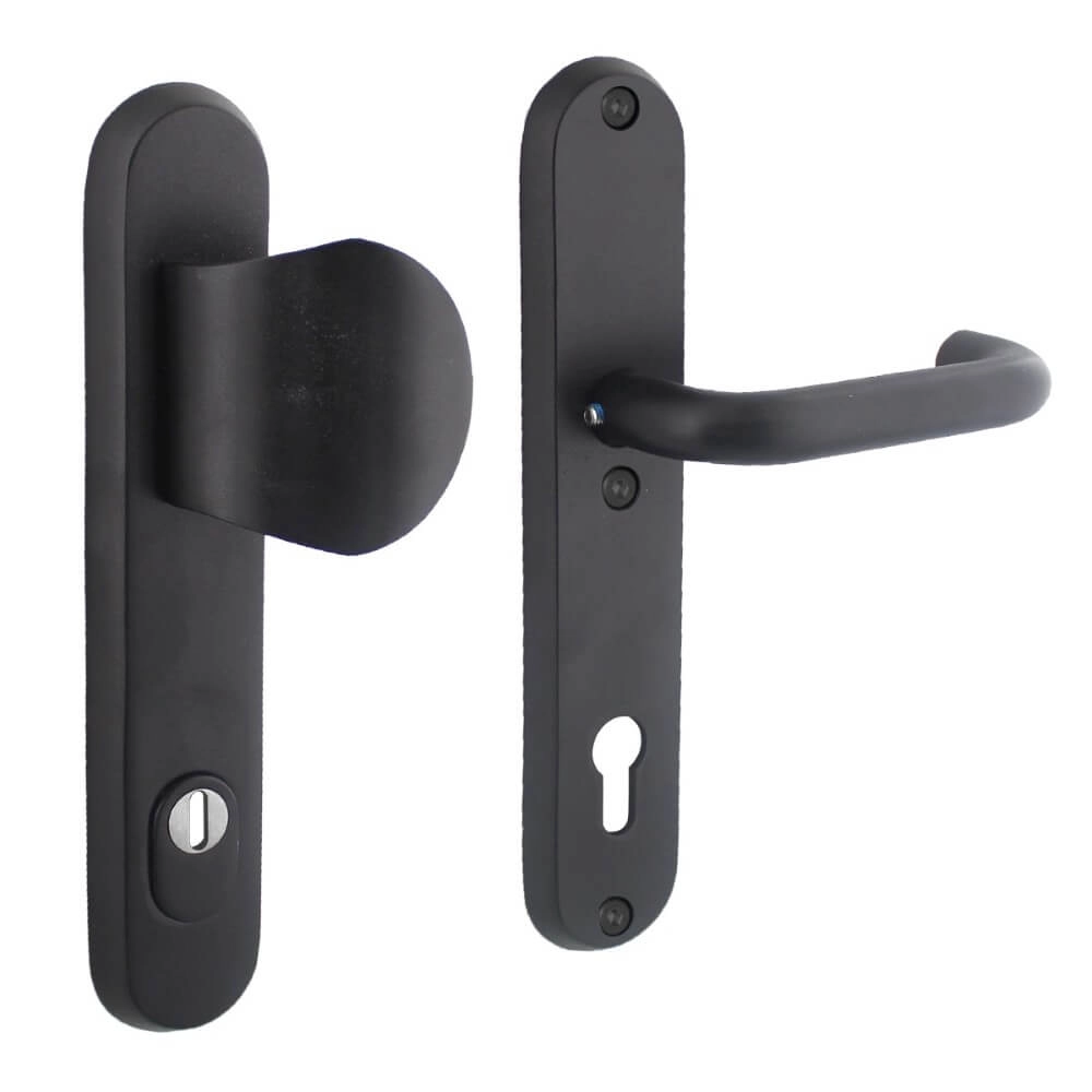 Ferrures de porte d’entrée Vurano Protection anti-traction PC 92mm noir Ferrures de porte d’entrée Vurano Protection anti-traction PC 92mm noir