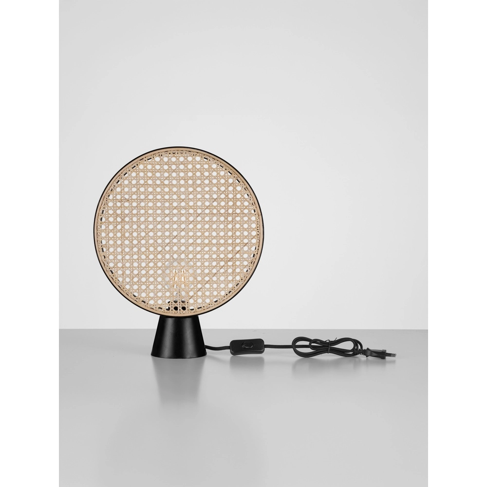 Lampe de table Tiera Rotin avec noir Lyora 5212017477545